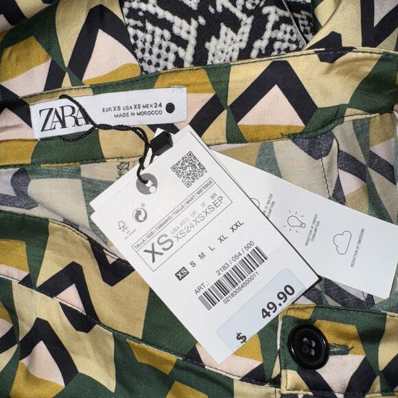 Zara The Safia Geometric Printed Pant Size XS - Picture 12 of 12